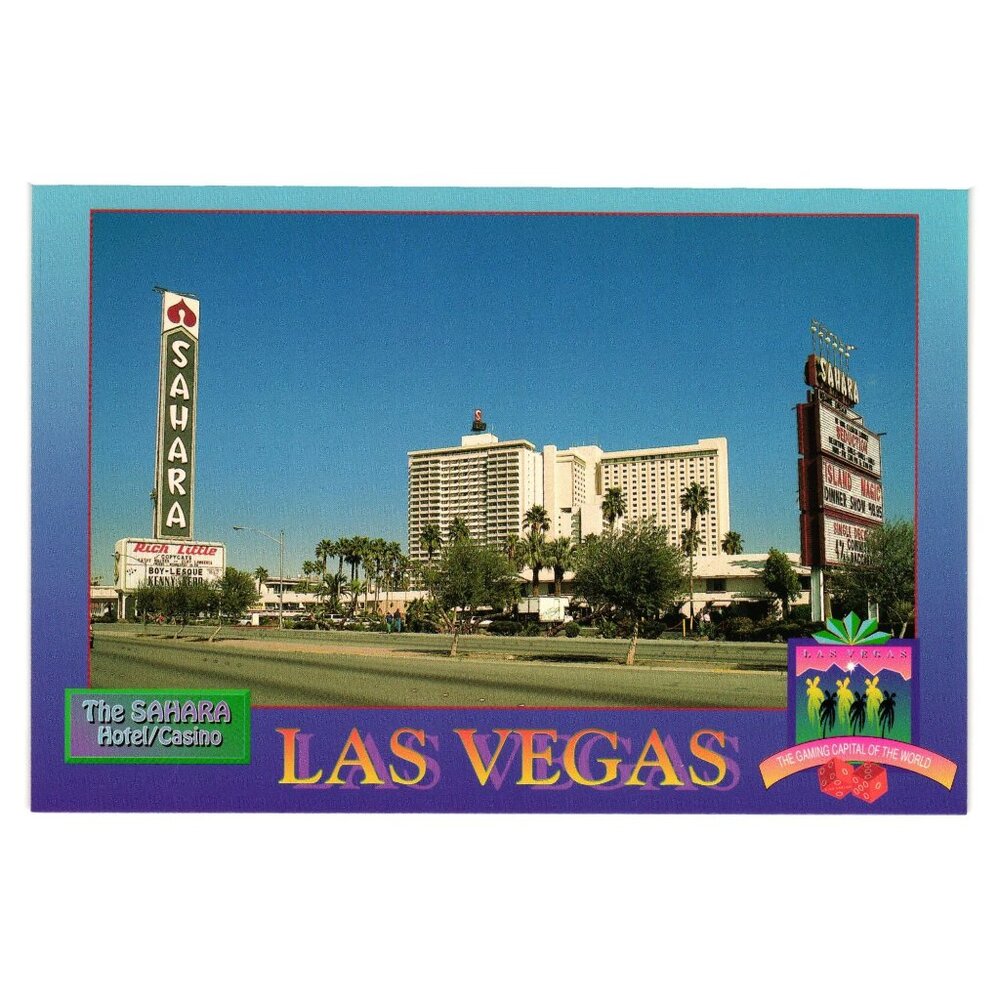 Sahara Hotel Casino Las Vegas Vintage Postcard Marquee Resort Gambling Vacation
